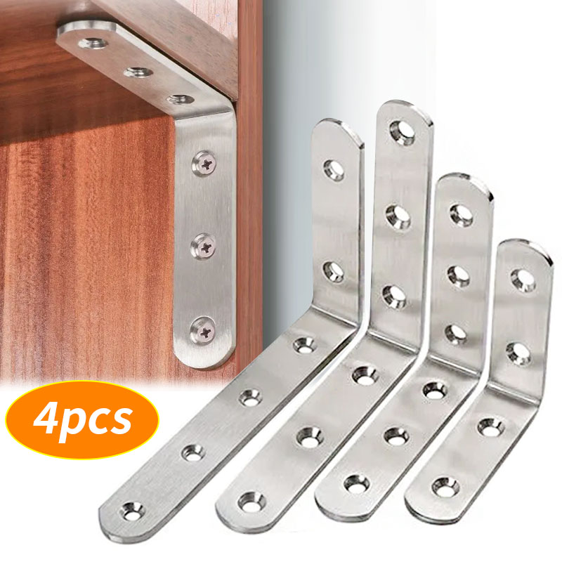 Used Furniture Hardware - ขายึดมุมขวา 4 ชิ้น, ตัวยึดรูปตัว L, อุปกรณ์ฮาร์ดแวร์เฟอร์นิเจอร์,