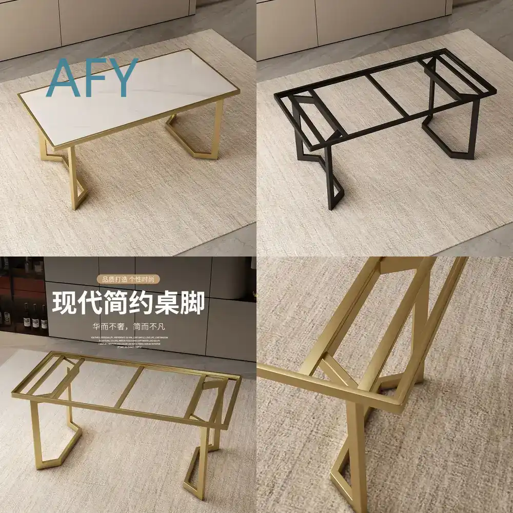 Furniture Hardware Paint - ขาโต๊ะแบบฝังกระเบื้องสำหรับวางแผ่นหิน ฐานโลหะทาสีสำหรับวางชา ฐานหินอ่อนสำหรับโต๊ะอาหาร สำหรับตกแต่งบ้าน อุปกรณ์ตกแต่งเฟอร์นิเจอร์