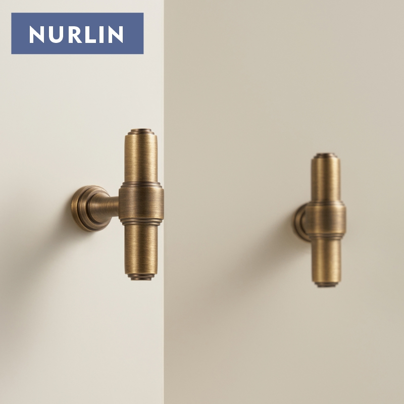 Furniture Hardware China - Nurlin ทองเหลืองภาษาฝรั่งเศสคํา Retro Antique Bronze ตู้ครัวประตูลิ้นชักตู้เสื้อผ้าจับ