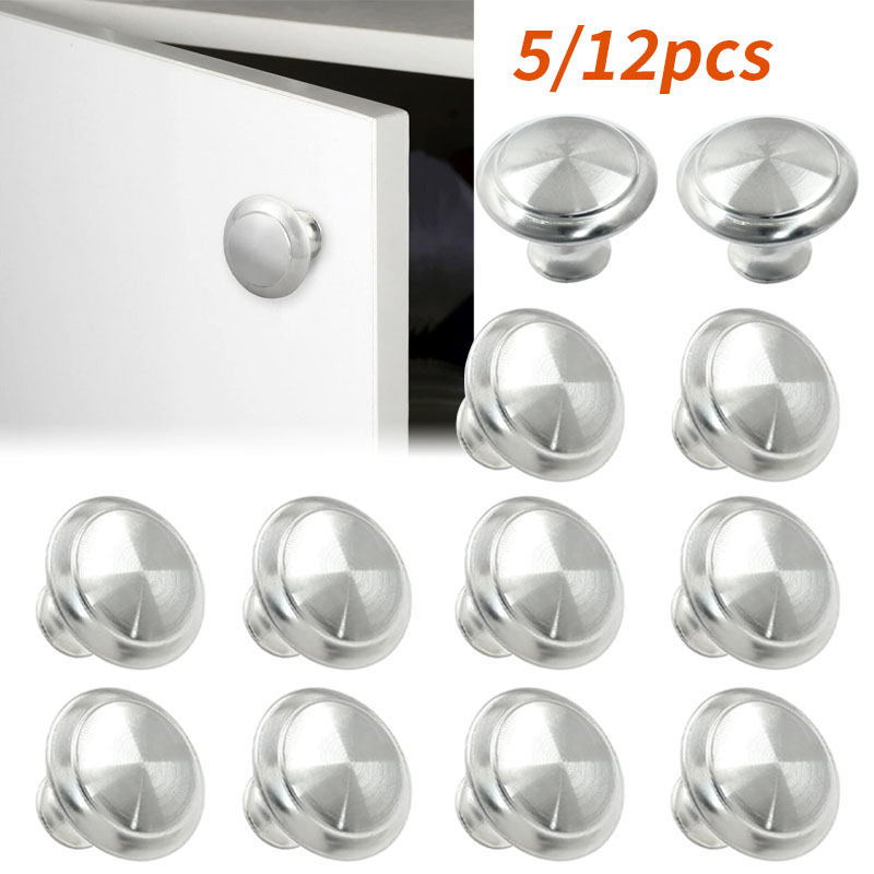 Used Furniture Hardware - 5/12 ชิ้น มือจับลิ้นชัก, มือจับประตูตู้ทรงกลมสำหรับใช้ในครัวเรือน, อุปกรณ์ฮาร์ดแวร์, ใช้สำหรับตู้ครัว,