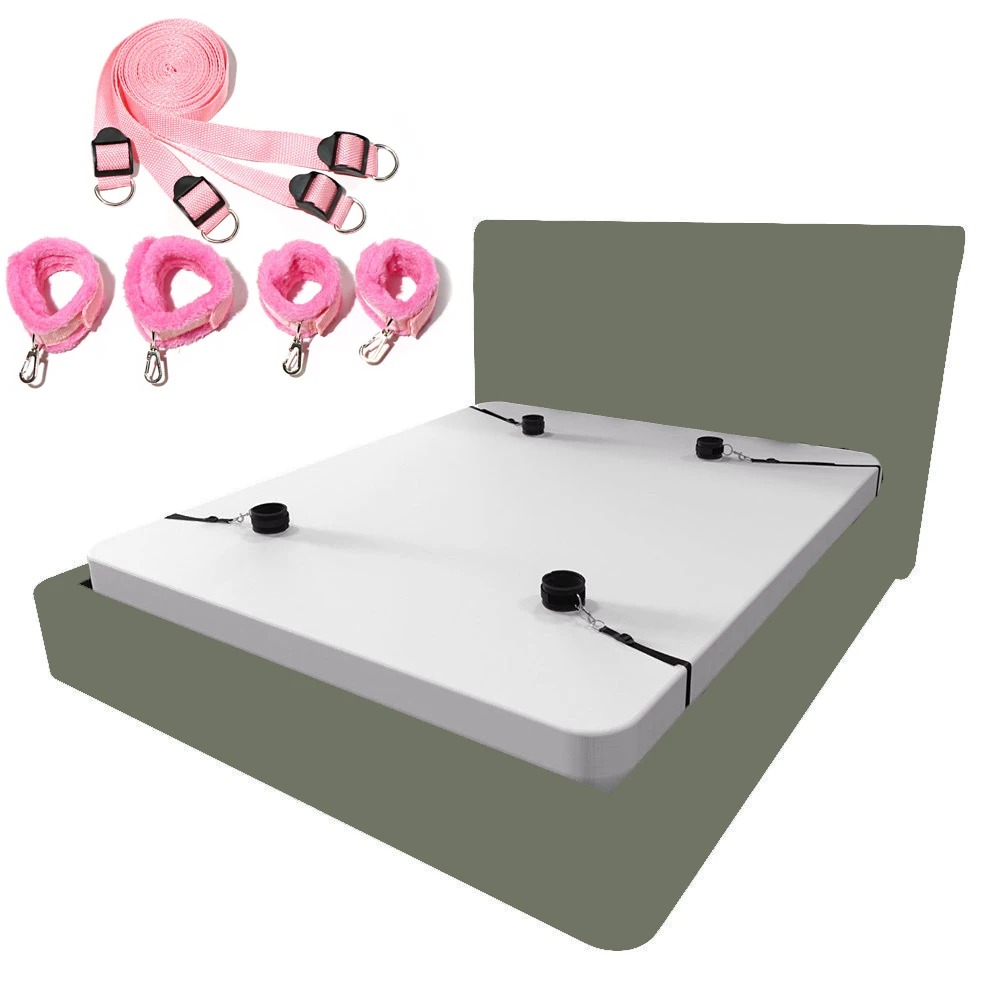 Furniture Leg Set - ชุดอุปกรณ์รัดตัว BDSM ชุดมัดข้อเท้าข้อมือแบบปรับได้ กุญแจมือ สายรัดขาเปิด ของเล่นทางเพศ