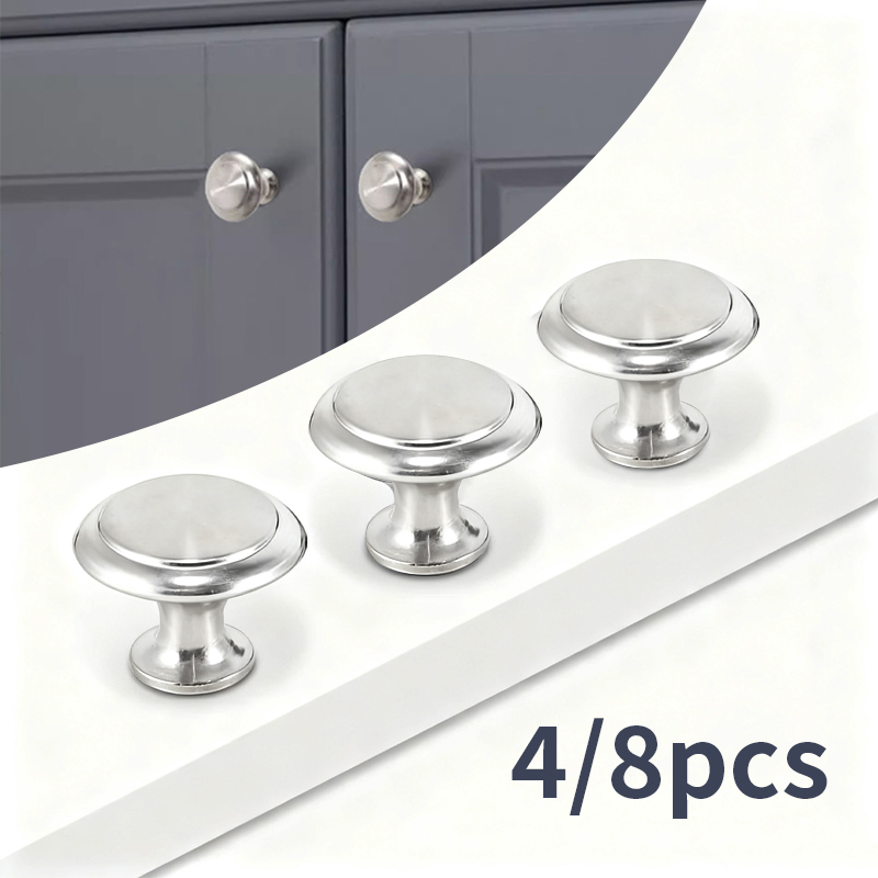 Used Furniture Hardware - มือจับทรงกลม 4/8 ชิ้น, มือจับประตูตู้ในครัวเรือน, อุปกรณ์ฮาร์ดแวร์มือจับแบบรูเดียว, ใช้สำหรับตู้และลิ้นชัก