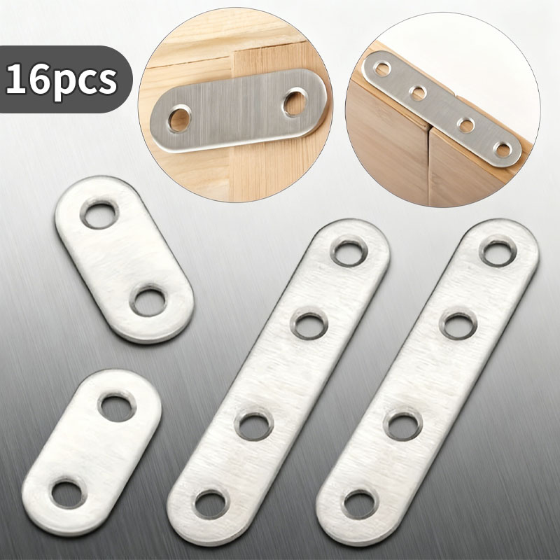 Used Furniture Hardware - โค้ดเชื่อมมุม 16 ชิ้น, ตัวยึดแบบแบน, ตัวเชื่อมต่อซ่อมแซมเฟอร์นิเจอร์, ใช้สำหรับตู้,