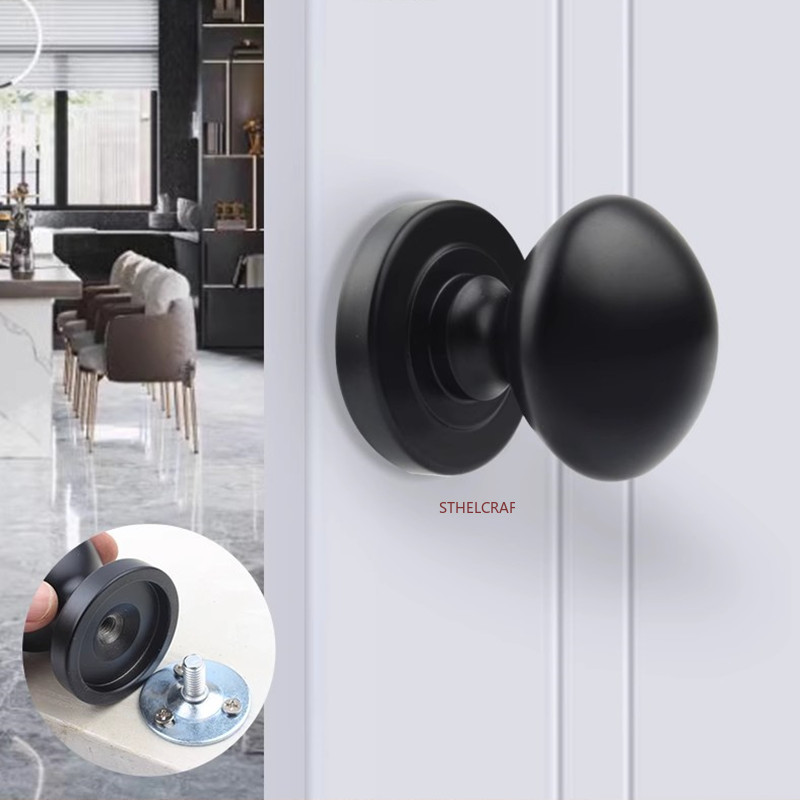 Furniture Hardware China - สังกะสีอัลลอยด์ Barn ประตูในร่มห้องนอนไม้ประตูรอบ Single-Hole จับตู้เสื้อผ้าประตูลิ้นชักเฟอร์นิเจอร์ฮาร์ดแวร์