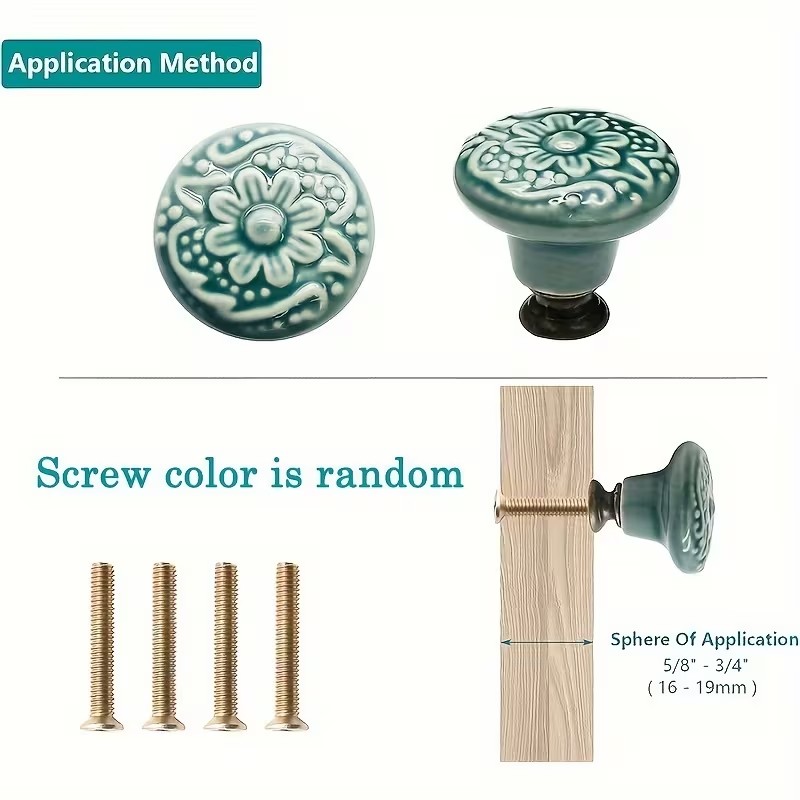ลูกบิดตู้เซรามิก 12 ชิ้น, ลายด - Furniture Hardware China บทวิจารณ์และราคา