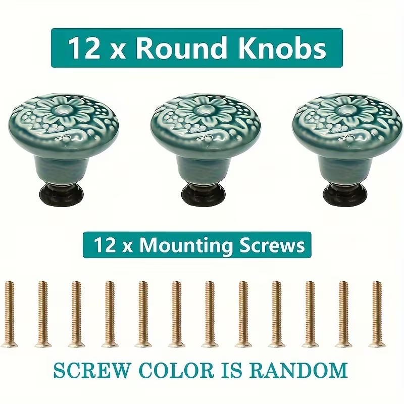 ลูกบิดตู้เซรามิก 12 ชิ้น, ลายด - Furniture Hardware China บทวิจารณ์และราคา