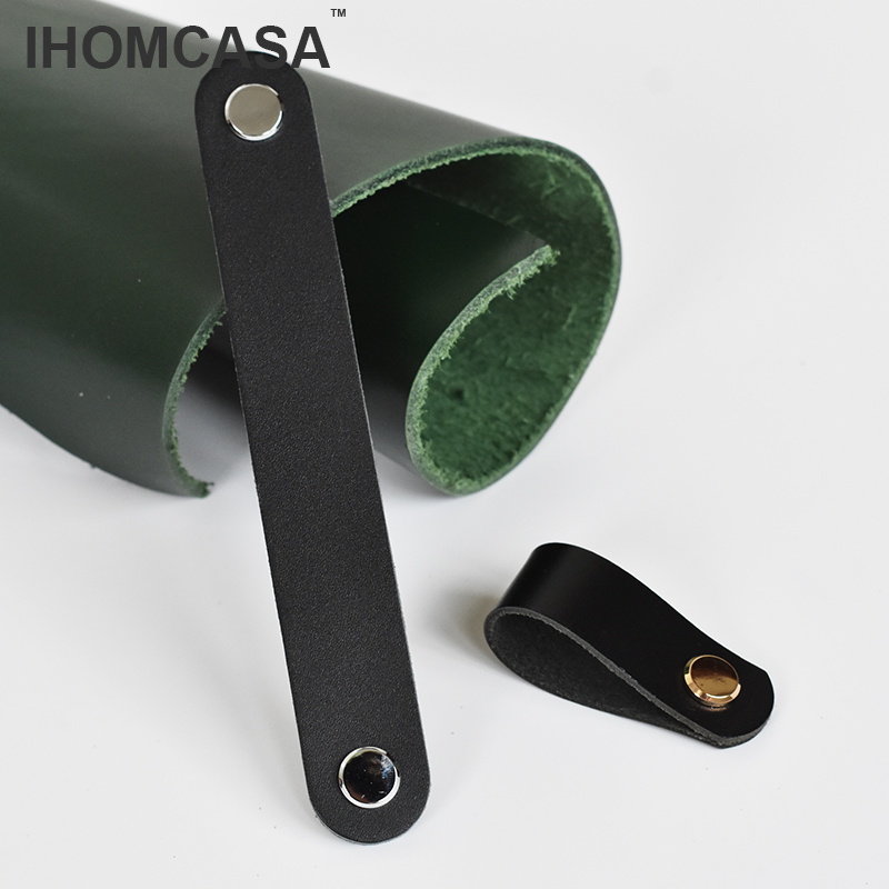IHOMCASA หนังสีดํา Knobs ตู้ตู - Furniture Hardware China บทวิจารณ์และราคา