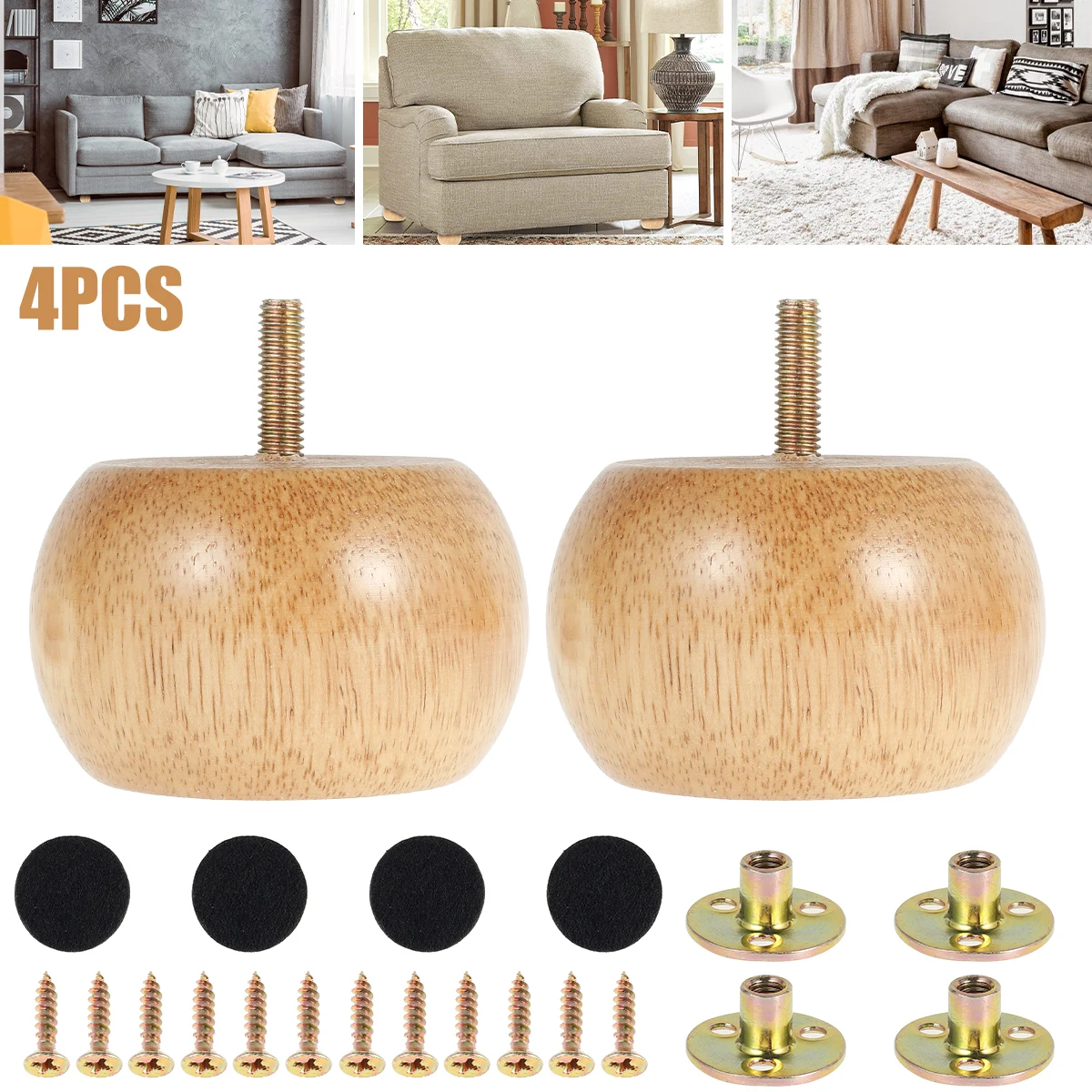 ขาเฟอร์นิเจอร์ไม้ 4/8 ชิ้น ขาเ - Furniture Leg Set บทวิจารณ์และราคา