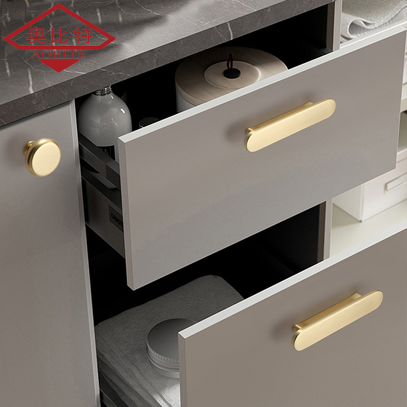 มือจับประตูตู้ครัว AOB สีทอง ม - Furniture Hardware Items บทวิจารณ์และราคา