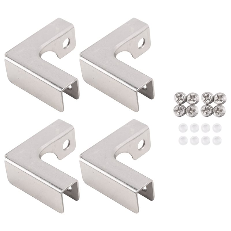 ABUI-4 ชิ้น คลิปยึดกระจกแบบ L  - Furniture Hardware Paint บทวิจารณ์และราคา