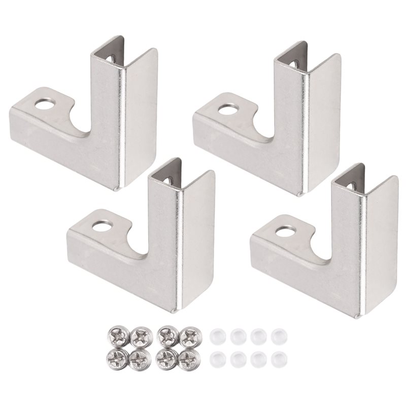 ABUI-4 ชิ้น คลิปยึดกระจกแบบ L  - Furniture Hardware Paint บทวิจารณ์และราคา